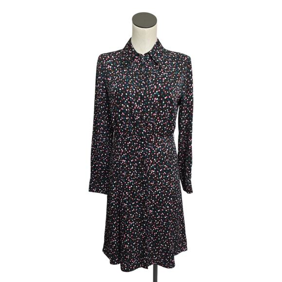 Diana Von Furstenberg Dory Confetti Dots Black Silk Dress Size Small - No‎ Belt - Picture 1 of 10